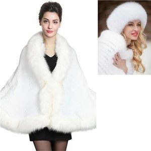 White Fur Poncho / Cape & Headband Bundle deal (One SIze)